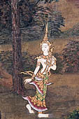 Detail from a mural painting with a 'Ramakien' motif - Thai version of the Indian Ramayana - from the temple complex of the Emerald Buddha, Bangkok (late 18th century) 